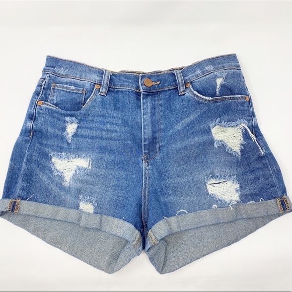 Blank NYC Pants - BLANK NYC Fulton High Rise Distressed Shorts 30